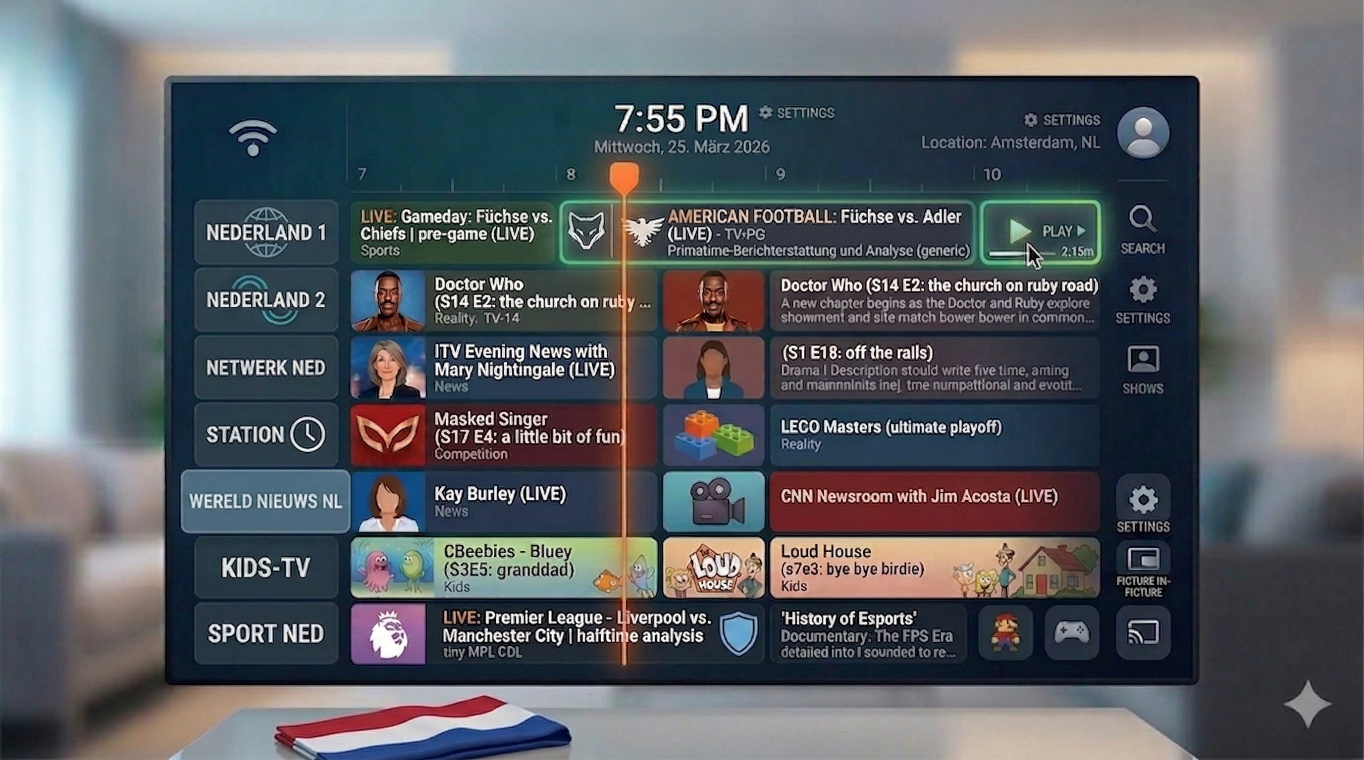 IPTV Netherlands EPG Programmagids